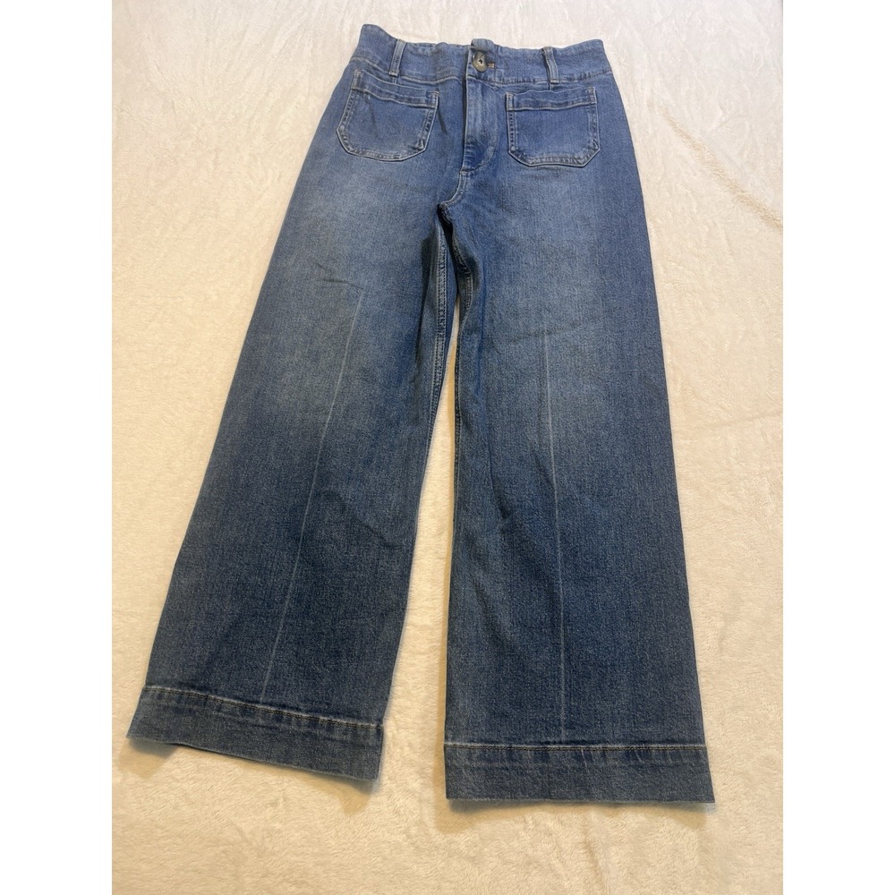 Anthropologie Pilcro The Sipper High-Rise Wide-Leg Cropped Jeans, 28 Collete - Picture 2 of 8